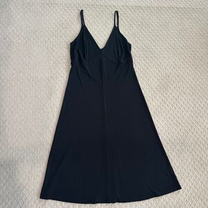 Marina Rinaldi Jersey Slip Dress Black US Size 14 Classic Stretch Feminine
